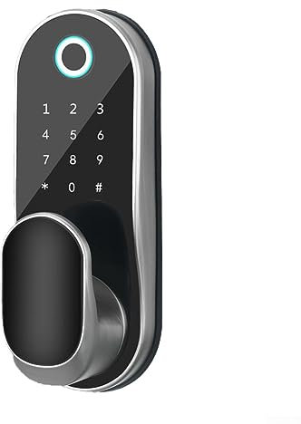 RANRAO für Tuya Smart-Türschloss, biometrische Fingerabdruckschlösser, Türknauf mit Tastatur für Zuhause, Diebstahlsicherung, elektronisch, digital, codiert, 1511396369