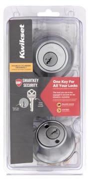 Kwikset SmartKey Security Satin Chrome Metal Double Cylinder Deadbolt