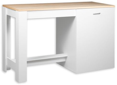 Andy Moderne Kücheninsel freistehend in Weiß matt, Eiche Sonoma Optik - Geräumige Kochinsel mit viel Stauraum - 138 x 91 x 56 cm (B/H/T)