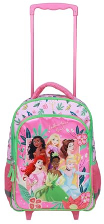 Disney 16 Princesses Girls Rolling Backpack with Adjustable Handle