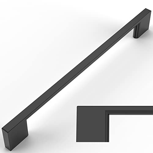 Amerdeco 6 pezzi Maniglie per Mobili da Cucina Distanza fori 320mm Nero Maniglie cucina armadietti in acciaio Lega di zincoper mobili da cucina per mobili UK0022