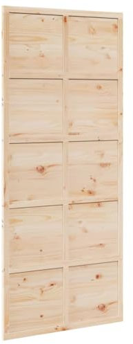 vidaXL Porte de grange 90x208 cm bois massif de pin, porte de grange coulissante, porte coulissante salle de bain, porte de grange simple