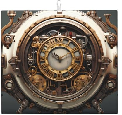 YYHHAOFA Steampunk - Alfombrilla de secado con impresión de reloj para cocina: absorbente de agua, antideslizante, reversible, con cordón para colgar, 45,7 x 40,6 cm