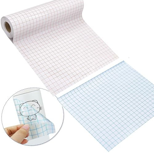 Transferfolie Plotter für Vinyl, Plotter zubehör,30 x 20 cm Übertragungsfolie Plotter, Plotterfolie Textil mit klarem Ausrichtungsgitter for Cri-cut, Silhouette Cameo, Cricut Transferfolie，2 pcs