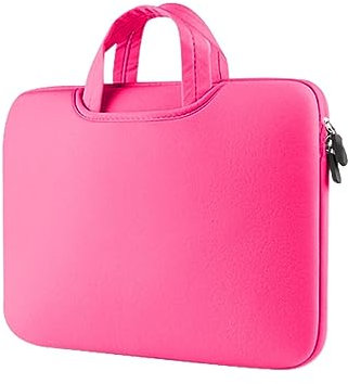 Bunte und plüschige Laptoptasche für Arbeit und Unterricht Beamer Taschen (Hot Pink, 13)