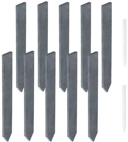 Etichette per Piante in Ardesia, 15 X 2 cm Cartellini per Piante in Ardesia, Etichette per Piante Riutilizzabili, Garden Targhette per Piante per Esterni per Piante in Vaso Fiori Verdure