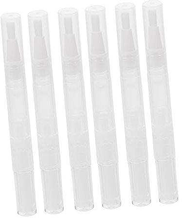Healeved 6 Pezzi Penna di ricarica pompa penna trasparente per olio per labbra diffusori dentifricio polacco diversi pennellessa penne a torsione correttore penna per olio per cuticole pp