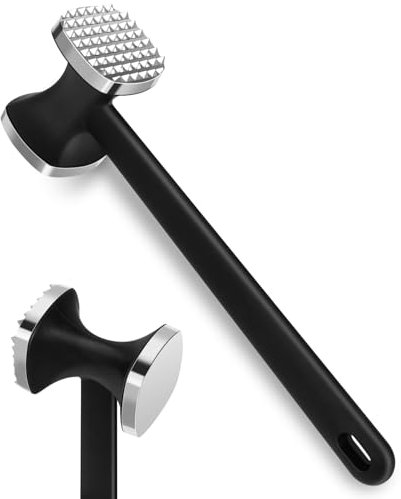 MOSFiATA Fleischklopfer, Fleischhammer Schnitzelklopfer Edelstahl Fleischzartmacher, Rutschfester Schnitzelhammer, Zartmacher für Steak, Hähnchen Rindfleisch, Professioneller Küchenhelfer