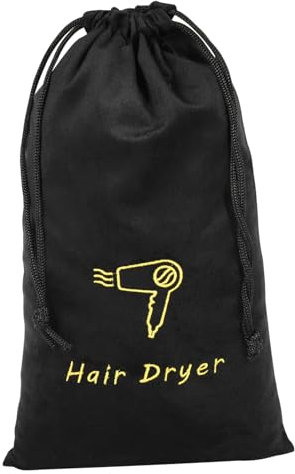 WRITWAA Haartrockner Aufbewahrungstasche Mit Kordelzug Langlebiger Leinwand-beutel Tragbar Für Reise Und Hotel Geeignet Waschbarer Fön-stoffbeutel Schwarzes Samtmaterial