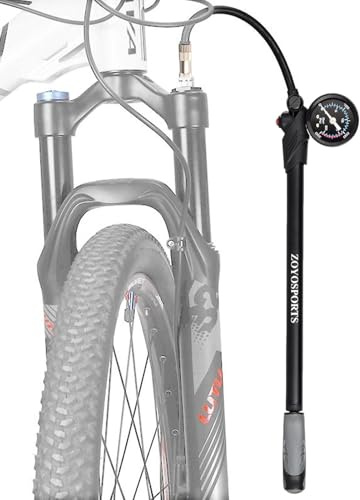 Strumento di smorzamento della pompa 'aria della bicicletta 'aria, ammortizzatori di sospensione digitale | Pompa per pneumatici posteriori da 300 psi, manopola di ventilazione, regolazione