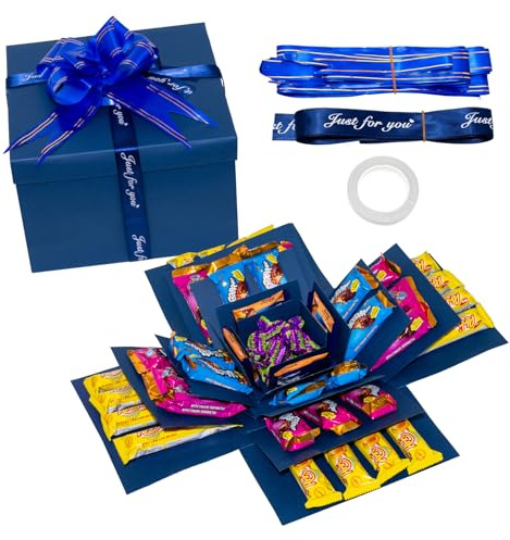 Explosion Gift Box,5 Layer Explosion Box,Surprise Box with Tape Bow Ribbon