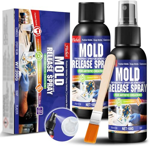 Silikonformsläppningsspray, 200g snabbtorkande vätskefrivningsmedel | Vattenbaserad anti-stick främjar mögel livslängd, för epoxyharts, ljus, tvål, gips, plast och silikonformar