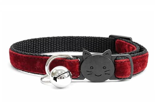 ZACAL Sammet katt/kattunge halsband – säker snabb frigöringskrage | justerbar för att passa de flesta inhemska katter/kattungar (välj lämplig storlek)