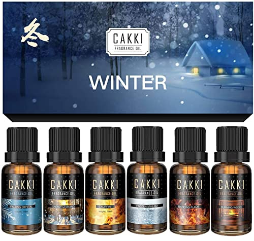 CAKKI Winter Essential Oils for Diffusers for Home, 6 Scents, 6x10ml