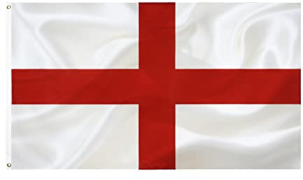 England FLAG St George's Cross Flag 3x5 Ft-90x150cm England National Flags Indoor/Outdoor Quality Polyester with Vivid Color and Brass Grommets Decorations