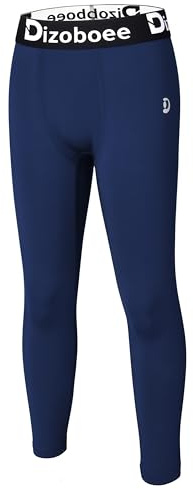 Dizoboee Boys Compression Pants Leggings Tights for Sports Youth Kids Athletic Basketball Base Layer Navy L
