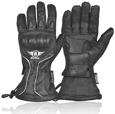 Buchii Prime Drum Dryed Leather Motorbike Gloves Men & Women Multi Purpose Carbon filber Shell Gloves with Double Leather Palm For BMX ATV MTB Riding, Road Racing, Cycling, Climbing, Motocross