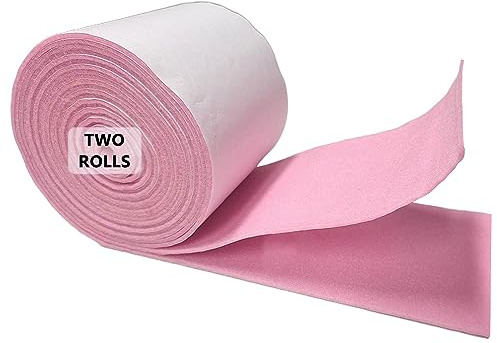 Jtnohx Feltro Adesivo, Autoadesivi Feltrini, Tessuto di Feltro Adesivo Rotolo, 10cm x 2,5m 2 Rotoli 1,4 mm Pannolenci Colore Morbido per L'artigianato, Mobili, Cornici per foto, Automobili(Rosa)