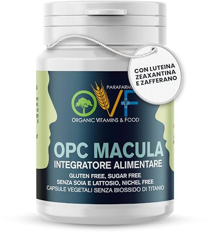 OVF OPC Macula 30 CPS - Integratore Occhi con Luteina e Zeaxantina - Supporto Naturale per la Vista con Carotenoidi, Centella Asiatica, Zafferano e Pino Marittimo - per Benessere Visivo Completo