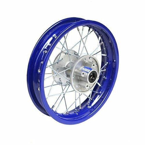 HMParts Cerchio in acciaio 14 pollici posteriore blu adatto per quasi tutti i modelli con asse da 12 mm Dirt Bike, Pit Bike, XMOTOS, MotoCross (blu)