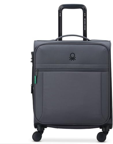 DELSEY Paris x United Colors of Benetton - BE - Valise Cabine Souple 54 cm x 40 cm x 22 cm - 33 L - Anthracite