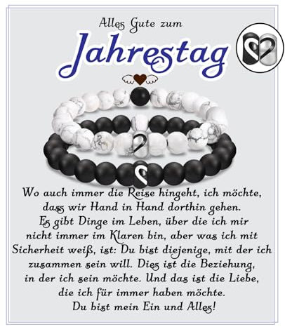 PDTU Jahrestag Geschenk für Partner - Armbänder Ich Liebe Dich für Männer und Frauen - Hochzeitstag und Geburtstag Geschenke für Beide