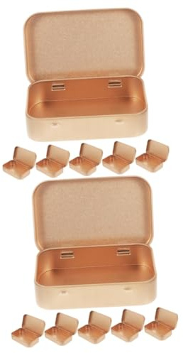 12 Piezas Caja de almacenamiento de hojalata estaño de oro envases de hojalata cajas almacenaje cajas de almacenaje estanterias almacenaje envases de dulces delicados latas de boda FRCOLOR