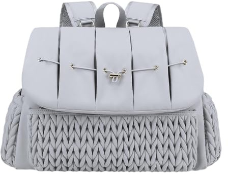 Milageto Mochila para pañales, multifunción, Gran Capacidad, Impermeable, para Cambiar pañales de bebé, para Llaves, biberón, teléfono, Gris