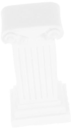 VINTORKY Antique Roman Column Candle Holder Elegant Plaster Pedestal Candelabra for Wedding and Home Decor Unique Centerpiece Statue Versatile Display Stand for Dining Table White Finish
