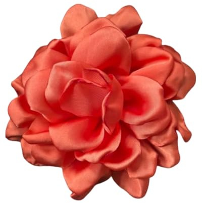 LOZTBUE 1 pieza broche de flor de rosa, broche grande de muselina, pinza para el pelo, clásico, elegante, hecho a mano, de flor, adecuado para boda, fiesta, baile