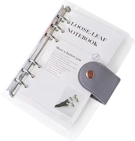 A6 Budget Binder,Transparent Planner 6 Ring Binder - Offices Supplies for Birthday Study Exercise Vacation Offices Workout Task Party Home Health