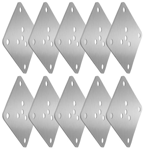 DIYEAH 10Pcs Metal Furniture Leg Attachment Plates 6X6Cm with 4 Screw Holes 2Mm Thick Flat Fixing Hardware for Sofa and Table Leg Connections Home Repair Parts