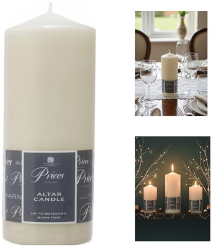 Almineez Pillar Candles Long Burning Large Candle with 100 Hours Burn Time - Dripless, Smokeless, Unscented Church Candles - Ideal for Weddings, Spa and Parties (Pack of 1)