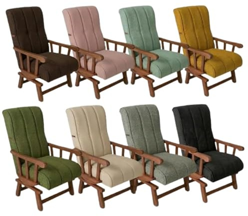 Tete De Lit Mecedora Clásica | Sillon Relax | Clasico - Brazos Madera | Ideal Lactancia, Lectura o Decoracion | Tapizado en Tela Antimanchas Ancho 60 Fondo 65 Alto 105