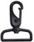 Wuuycoky Karabinerhaken mit D-Ring, 3,8 cm Innendurchmesser, Schwarz, 4 Stück
