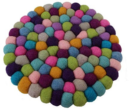 Fairtrade Filz Untersetzer Topf Untersetzer Pastell 22 cm handgefertigt aus Reiner Wolle