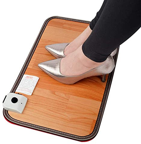 MEIRRAI Calienta Pies Electrico, Calentador de Pies Temperatura Ajustable,Interruptor de Pie Alfombrilla Suelo Térmica Eléctrica para Oficina en Hogar