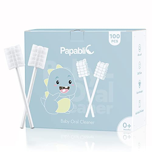 Papablic Baby Tongue Cleaner for Infant Oral Mouth, Disposable, 100 Pack