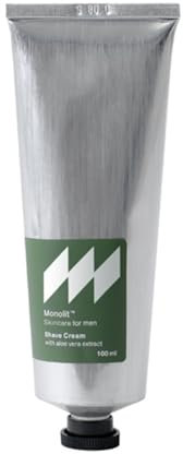 Monolit Rasierschaum Männer 100 ml - Rasiercreme, Beruhigt Irritationen, Reduziert Rötungen, Entzündungshemmend, Regenerierend - Aloe-Extrakt, Wacholder-Extrakt, Süßmandelöl - Duft: Sandelholz