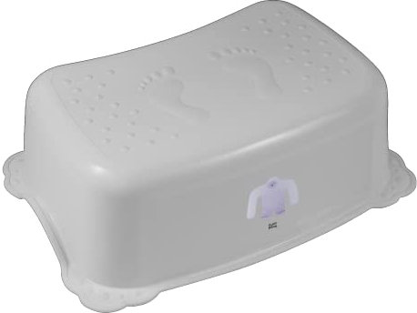 Hylat Baby Tritthocker Kinder - Stabil & rutschfest, Gummiert, Leicht - Für Kinder ab 3 Jahren, bis 40 kg - Grau mit Yeti-Motiv