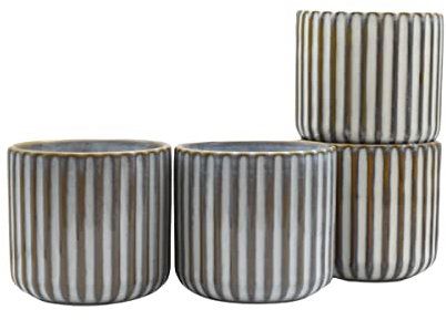 Saumo 4 er Set 180 ml Hochwertige Handgefertigte Kaffeetassen/becher aus Keramik – Kaffeetasse/Teetasse ohne Henkel – Ideal als Cappuccino, Latte Macchiato, Kaffee, Tee, Becher/Tassen