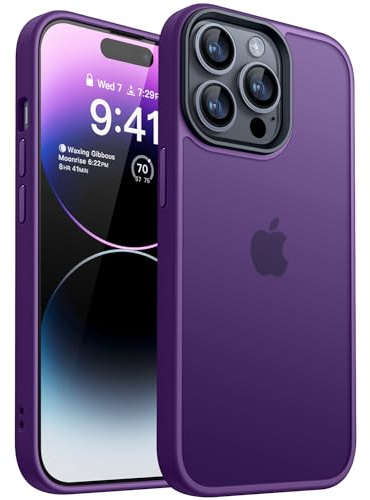 CANSHN Upgrade für iPhone 14 Pro Hülle [Militärschutz] Schutzhülle Samtige Touch Slim Matt Anti-Kratzen Dünne Handyhülle iPhone 14 Pro Case, Dunkelviolett
