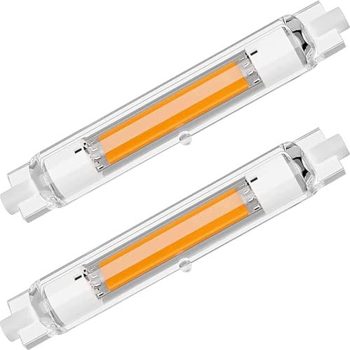 Anugsoe Lampadina R7S LED 118mm 30W Dimmerabile,Bianco Caldo 3000K,R7S LED 30W COB Equivalenti 300W Lampada Alogena,3000LM Nessun Sfarfallio,Illuminazione Fascio 360°,Confezione da 2