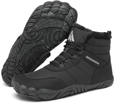 Mishansha Botas Mujer Invierno - Botines Mujer Invierno Botas Nieve Zapatos Invierno Barefoot Zapatillas Minimalistas, Negro Gr.39