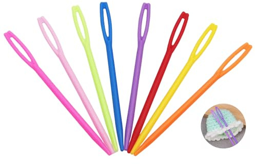 Agujas de Coser a Mano Ojo Grande, Dujelixa Agujas coser niños 60 Piezas, Aguja Zurcir, Aguja coser Plástico, Aguja Lanera, 9cm/3.54inch Aguja Tapiz, Aguja Bordar (Mezclar colores aleatoriamente)