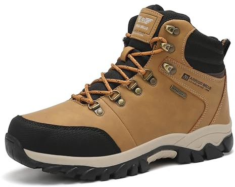 ARRIGO BELLO Hombre Botas Botines Zapatos Invierno Botas de Nieve Cálido Fur Forro Aire Libre Boots Urbano Senderismo Esquiar Caminando 41-46(Amarillo con algodón01,43)