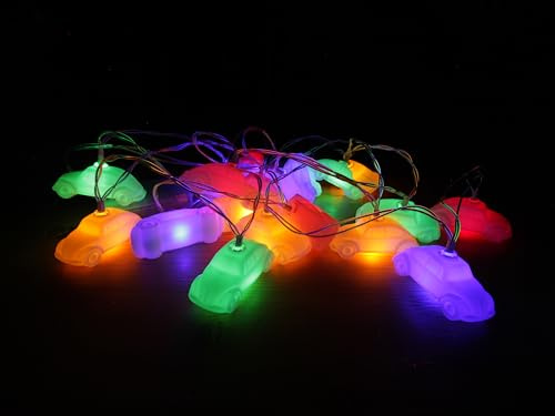 BRISA VW Collection – Snygg atmosfär Volkswagen Skalbagge batteri ljuskedja för fester, barnrum, verkstäder och evenemang (för inomhus/3 m/20 x LED/USB-C)