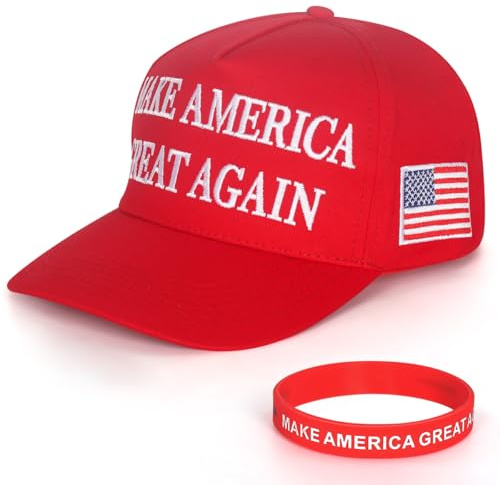 Gorra de béisbol Donald Trump MAGA Hat: Make America Great Again - Gorra de béisbol Merchandise 2024 Ajustable para Todos, 45-47, Rojo