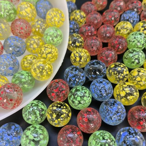 Tokaneit 100 Pezzi Biglie Colorate in Vetro, Multicolor Trasparente Marmi di Vetro Per Decorazioni,Per Sport All'aperto, per la Decorazione di Acquari, Produzione Artigianale