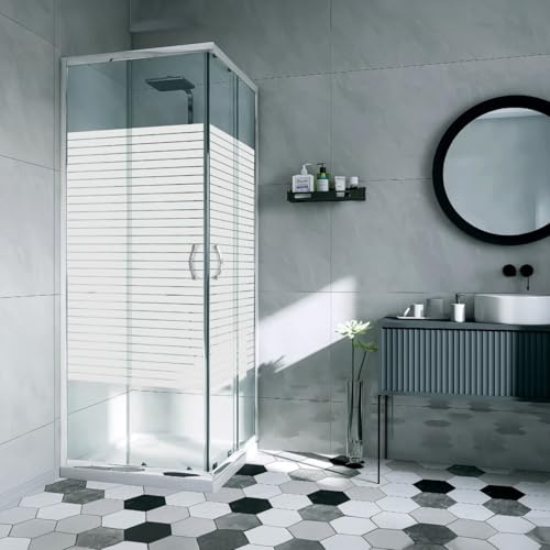Siro | Cabina de ducha corredera angular (80 x 100 x 190 cm) | Serie Cometa, de aluminio/cristal, fácil de instalar, estilo moderno, fabricada en Italia, color plateado –